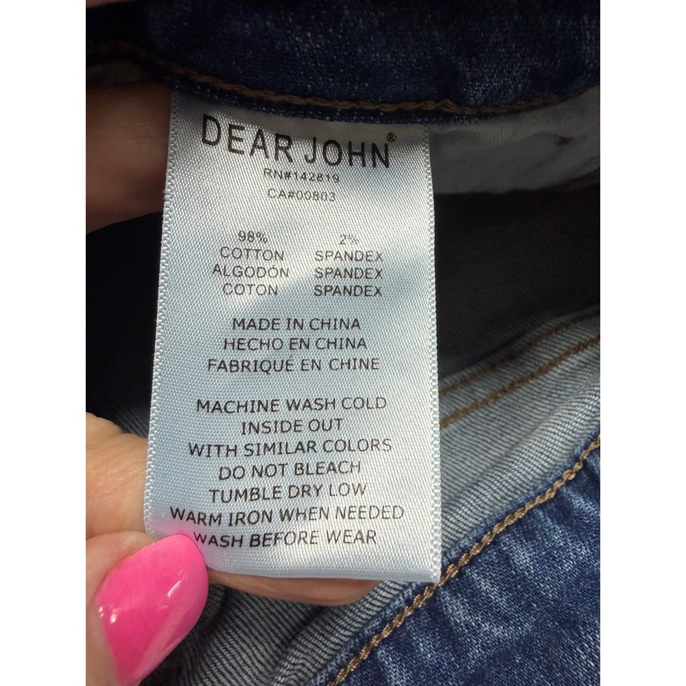 Dear John Gigi High Rise Denim Shorts Surfliner Paint Splatter Blue Size 27 - Picture 4 of 7